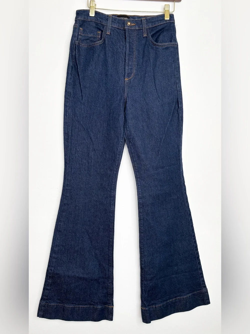 Favorite Daughter Valentina Super High Rise Flare Jeans Pepper 27 Dark Wash